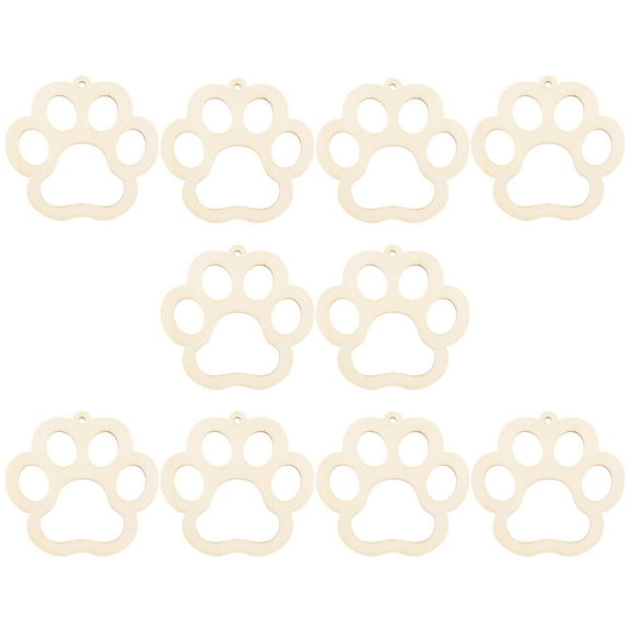 HONMEET DIY Crafts Supply Wood Paw Print for Pet Owners 10 Sets