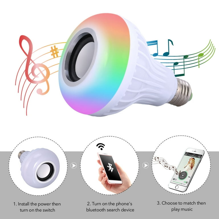 E27 12W LED RGB Bluetooth Speaker Bulb Wireless Music Playing