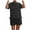 Black, variant on Diufon 2 Piece Outfits for Women Round Neck Short Sleeve Tees Elastic Waist Drawstring Shorts with Pockets