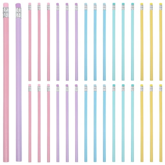KAKOWELY Crayons Mignons 50 Pcs Crayons Adorables avec Gomme Topper Crayons d'Écriture Portables Crayons en Bois Crayons Faciles à Tailler 7.48"X0.3"X0.3"