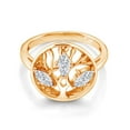 thumbnail image 2 of Gem Stone King 18K Yellow Gold Plated Silver White Moissanite Family Tree of Life Ring for Women (0.69 Cttw, Gemstone, Size 5), 2 of 4