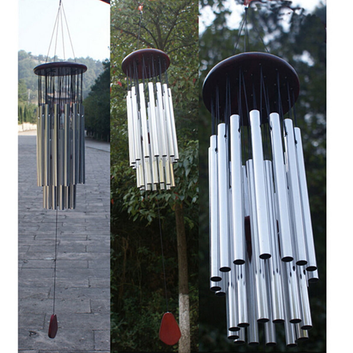 Handmade Wind Chimes 27 Aluminum Tubes Large Outdoor Wooden Wind Bell Aluminum Tubing For Wind Chimes