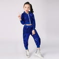 thumbnail image 7 of Boys Girls Active Sweatsuit 2pc Girls Sequin Outfit Long Sleeve Blue Cropped Sequin Jacket Pants Set Boy Clothes 4T, 7 of 7