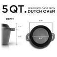thumbnail image 2 of Commercial CHEF CHFL508 Seasoned Cast Iron 5 Quart Dutch Oven with Skillet Lid, 2 of 7