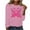 QR1-Pink, variant on VKOYWKM Breast Cancer Awareness T-Shirts for Women Breast Cancer Pink Ribbon T-Shirt Long Sleeve Crew Neck Breast Cancer Tops Fall Cancer Survivor Shirt