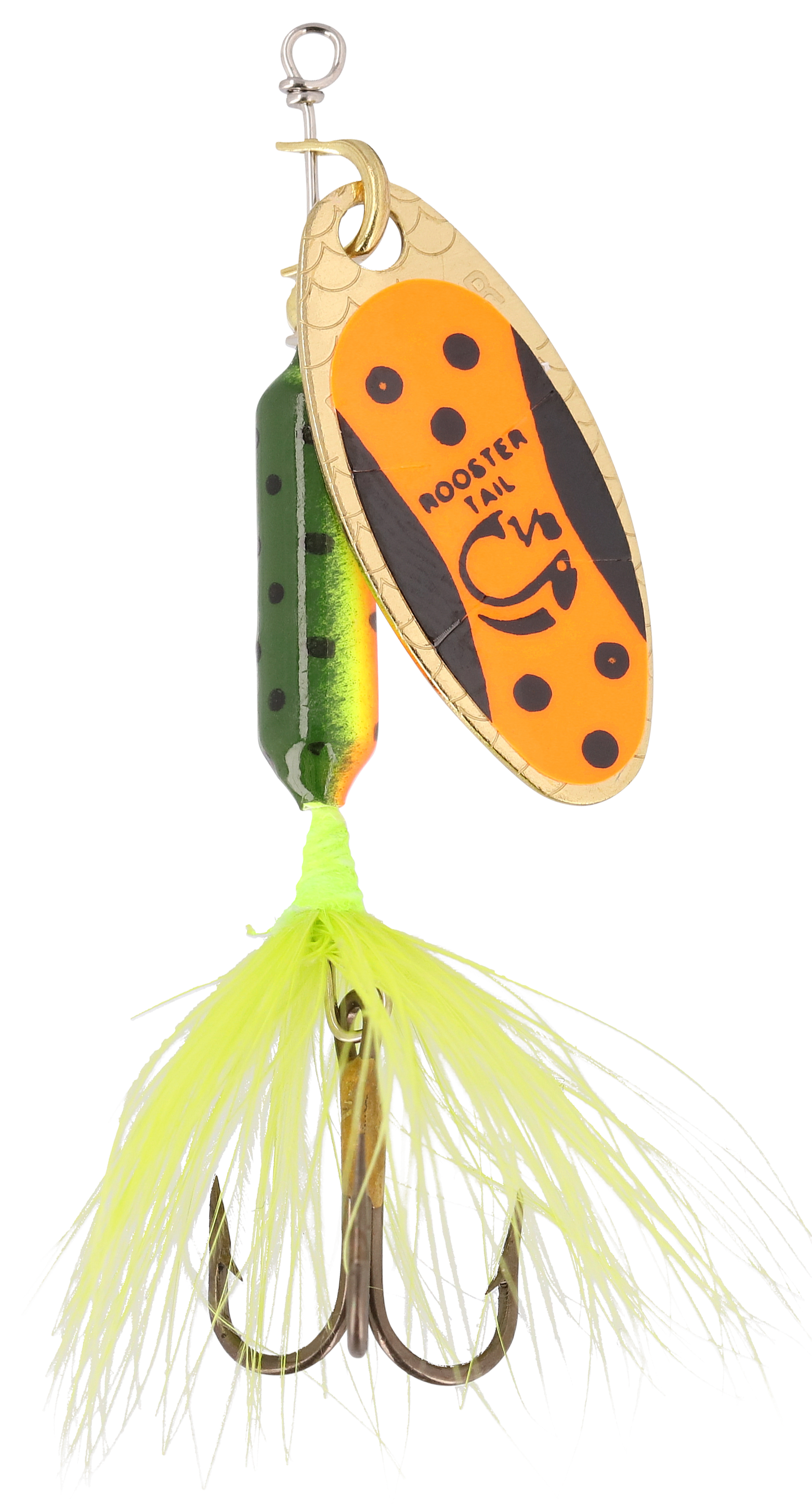 Rooster Tail, Inline Spinnerbait Fishing Lure, Fire Tiger Tux, 1/8 oz