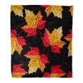 thumbnail image 1 of HATIART Jeter Couverture Chaude Impression Confortable Flanelle Marron Feuilles d'Érable d'Automne sur Rouge Orange Jaune Coloré Noir Feuille Verte Confortable Doux pour Canapé-Lit et Canapé 58x80 Pouces, 1 of 1
