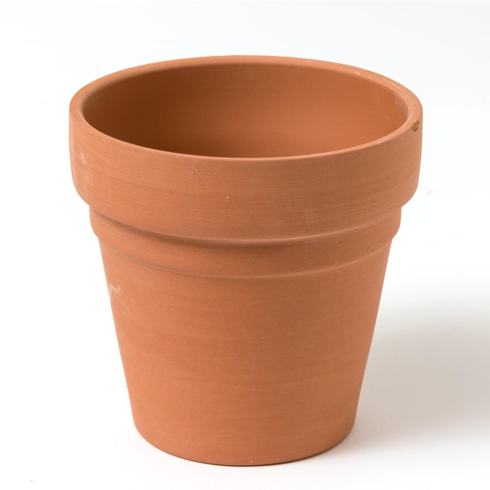 Plaid Unpainted Surface, Medium Terra Cotta Flower Pot, 1 Piece, 4