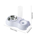 thumbnail image 3 of SHENGXINY Stainless Steel Cat Food Bowl and Water Bowl Set - 2 in 1 Automatic Gravity Water Dispenser, Leakproof Clean Feeder for Small Medium Dogs & Cats White 13.78x6.1x9.84in, 3 of 6