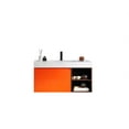 thumbnail image 6 of Manarola 42" Red Amber with Thick Quartz Wall Mount Bathroom Vanity, Open Shelf, 6 of 8