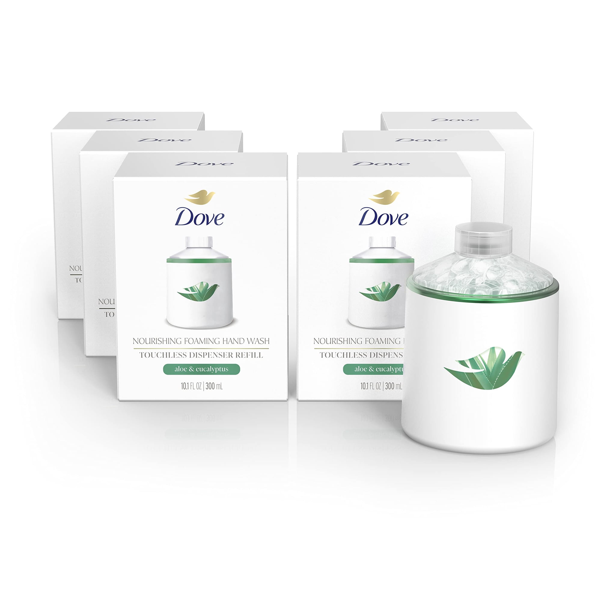 Dove Nourishing Foaming Hand Wash Touchless Dispenser Refill Aloe And Eucalyptus Moisturizing Hand Wash For Lasting Nourishment 10.1 Oz 6-Pack.