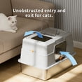 thumbnail image 3 of Fully Enclosed Stainless Steel Cat Litter Box Dual Entry Odor-Proof Anti-Splash Design Spacious for Large Multi-Cat, 3 of 7