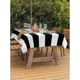 thumbnail image 3 of Outdoor Tablecloth with Umbrella Hole for Patio/Picnic/Party/Camping, Summer Lemon Waterproof Table Cloth Rectangle Table Cover Washable, Black White Striped Potted Plant (60"x 102"), 3 of 8