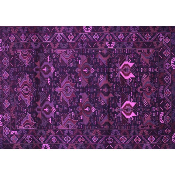 Ahgly Company Indoor Rectangle Persian Purple Traditional Area Rugs, 5' x 7'