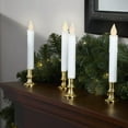 LampLust Flameless Taper Window Candles With Gold Bases, Set of 4