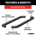 thumbnail image 4 of ARIES 213044 3-Inch Round Black Stainless Steel Nerf Bars, No-Drill, Select Ford F-150, F-250, F-350 Super Duty Fits select: 2015-2023 FORD F150, 2017-2022 FORD F250, 4 of 7