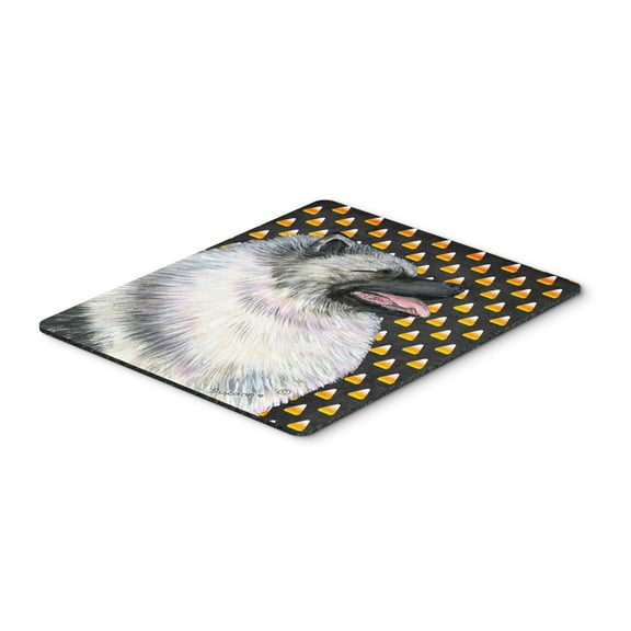 "Keeshond Candy Corn Halloween Portrait Mouse Pad Hot Pad or Trivet"