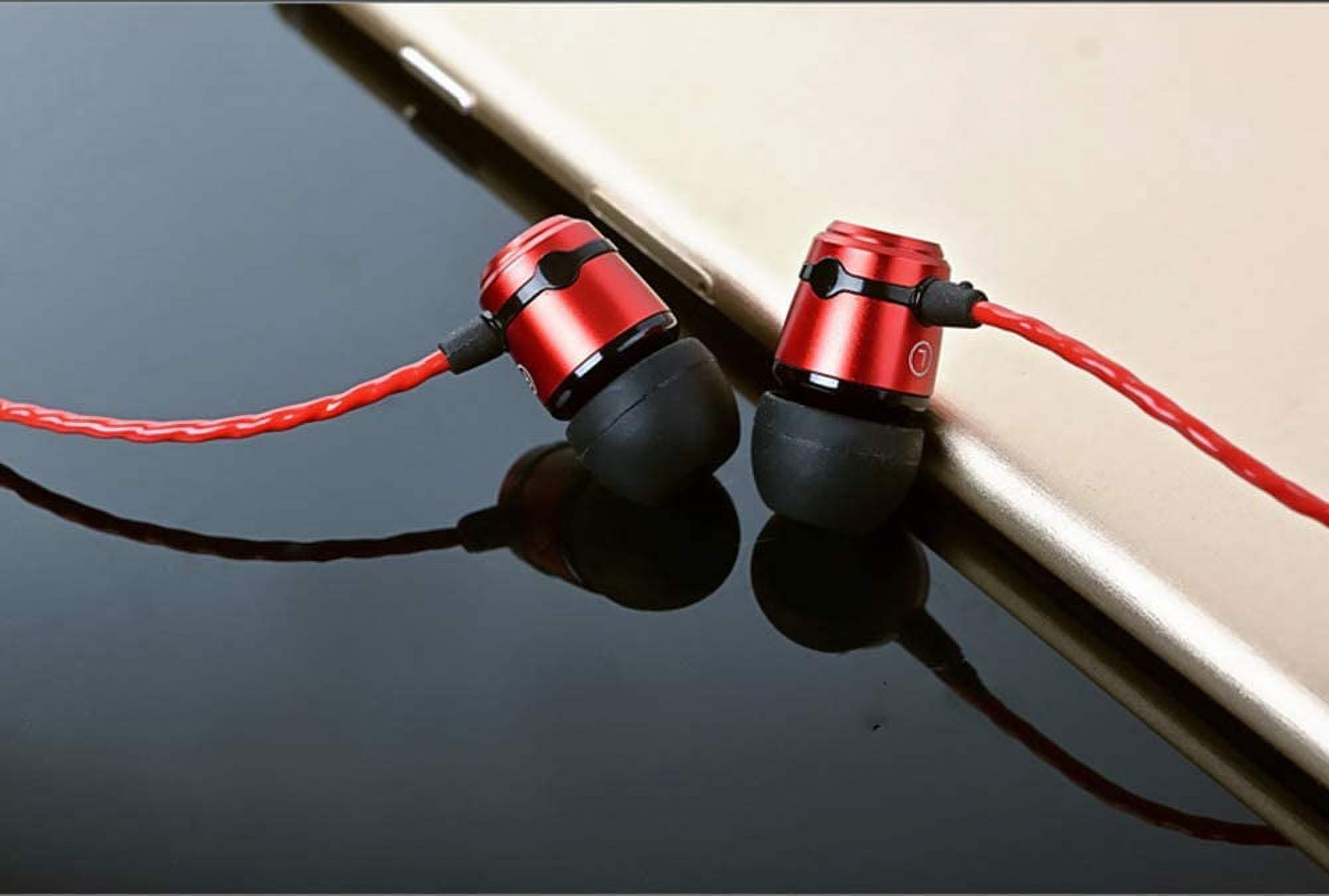 Water & Ice Inner Ear Headphones, Red, E50 - image 3 of 8