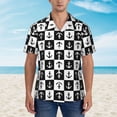 thumbnail image 4 of Balery Nautical Anchors1 Print Men's Hawaiian Shirts Short Sleeve Beach Shirt Relaxed Fit Vacation Button Down Shirts-X-Large, 4 of 9