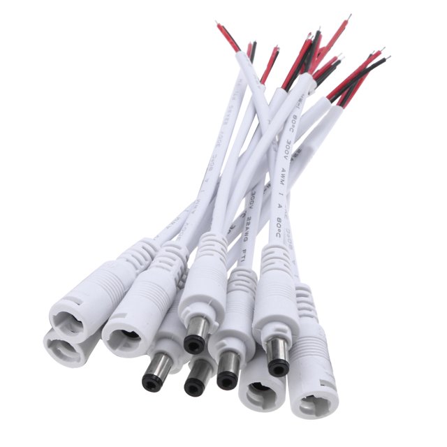 5.5x2.1 DC macho + conector de cable de enchufe hembra para luz de techo de luz de tira de LED