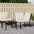 thumbnail image 3 of vidaXL Chair Outdoor Patio Accent Metal Frame Armchair with Cushions Steel, 3 of 16