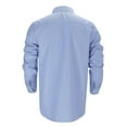 thumbnail image 3 of Men Shirts Long Sleeve Striped Regular Fit Pleated Wrinkle Elastic Work formal Shirt Top M, 3 of 6