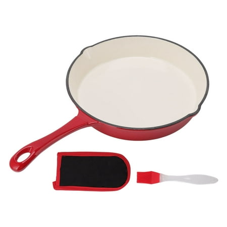 

Frying Skillet 25cm Diameter Ergonomic Design Enameled Cast Iron Skillet For Kitchen For Grilling