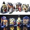 thumbnail image 1 of Christmas Decorations, Christmas Village Sets 10Pcs/Set Light Up Miniature Winter Christmas Village Simulation Resin Decorative Christmas Town Village Sets, No Battery, 1 of 7