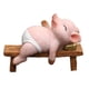 thumbnail image 2 of Figura de cerdo en miniatura, estatua de jardín, escultura de cerdo pequeña, decoración de jardín de hadas Dormir 11cmx5cmx8cm, 2 of 9