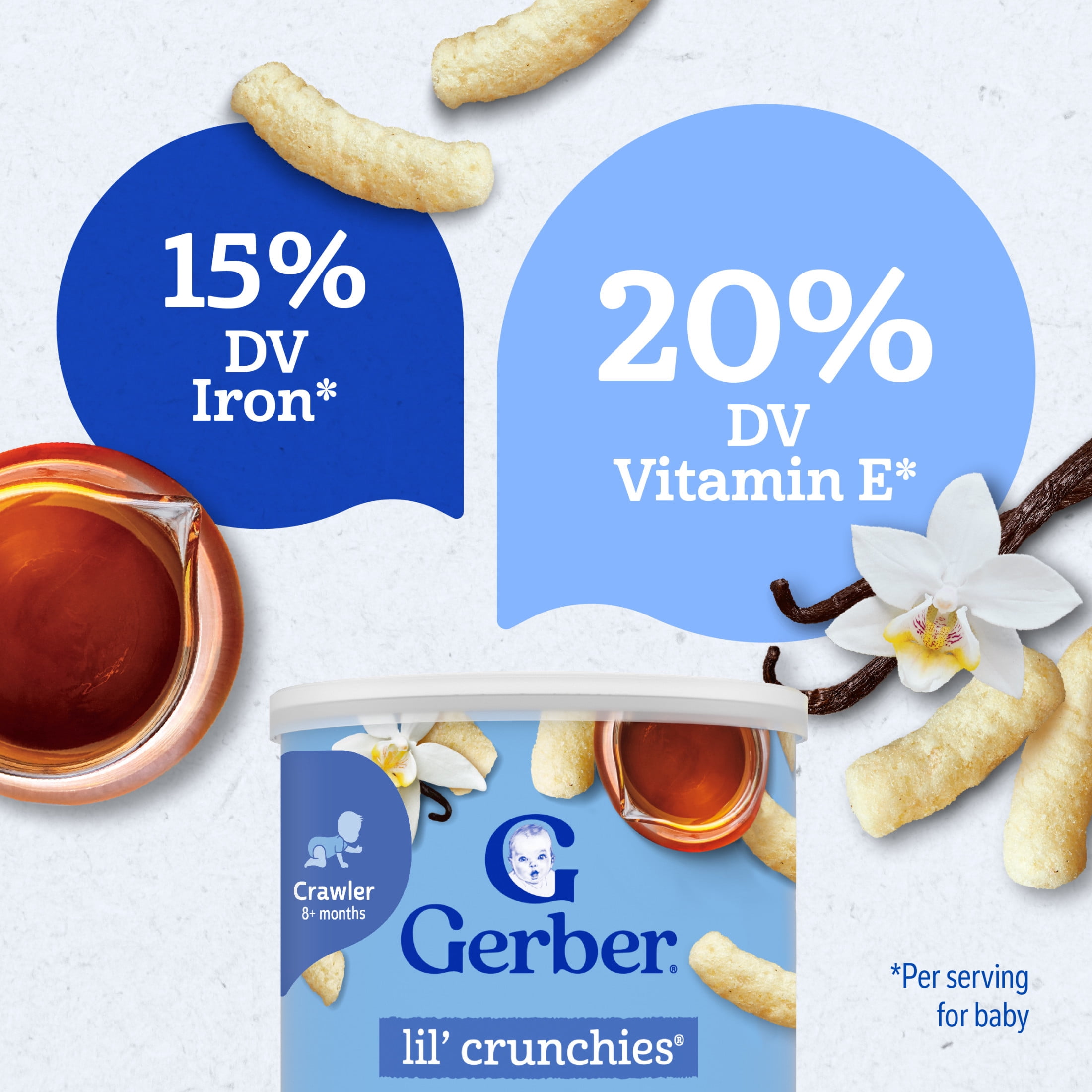 (6 pack) Gerber Stage 3 Toddler Snacks, Vanilla Maple Lil' Crunchies