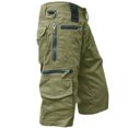 thumbnail image 2 of zeranth Pants Solid Color Buttons Zipper Closure All Match Mid Waist Multi Pockets Summer Relaxed Fit Straight Cargo Shorts Streetwear, 2 of 7