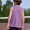 thumbnail image 4 of longantii Boys Athletic Tank Tops Kids Sleeveless Crewneck Shirts Quick Dry Undershirts Tees Light Purple 4-5 Years, 4 of 5