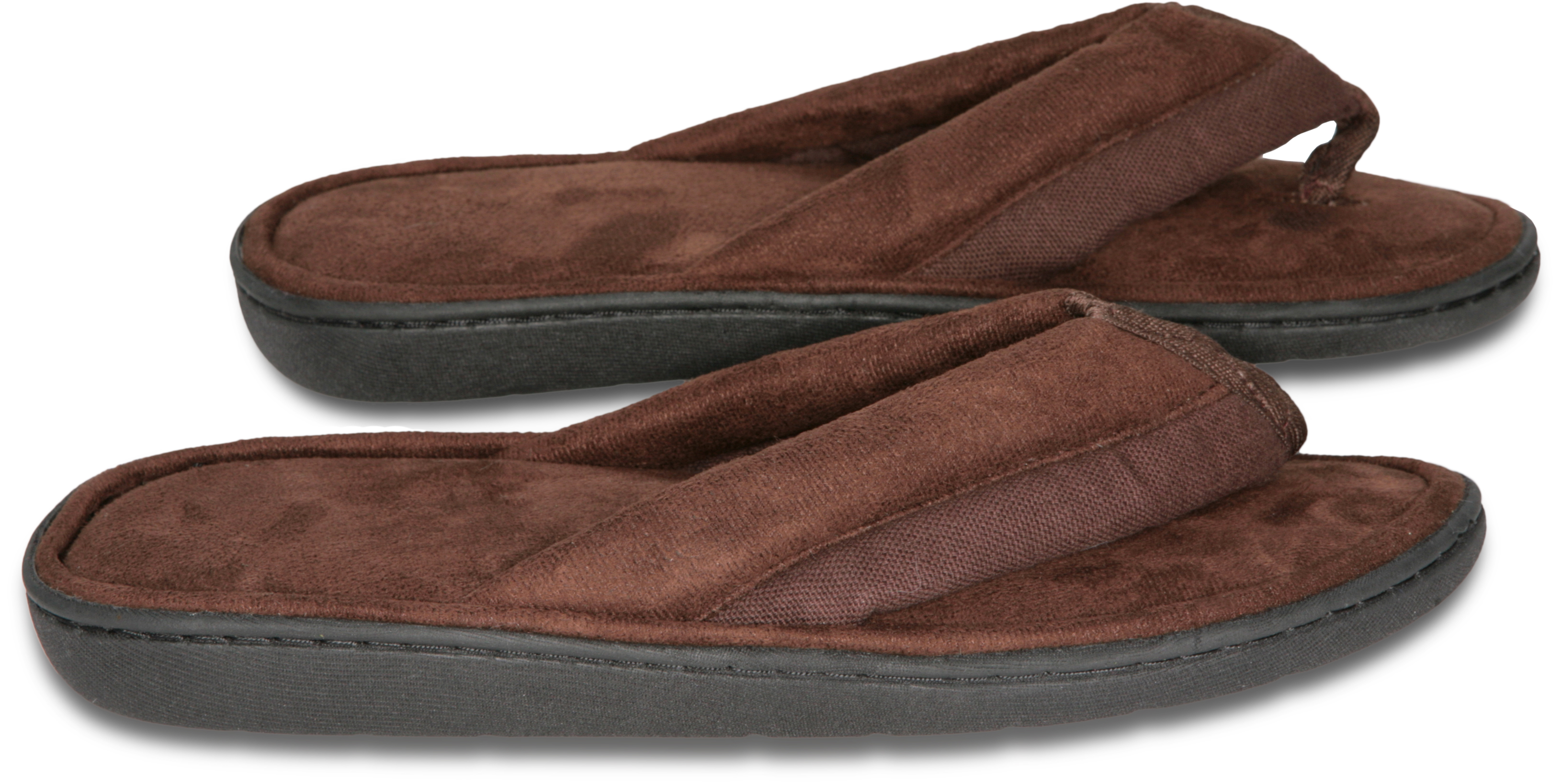 Deluxe Comfort Mens Memory Foam Slipper, Size 11-12 - Soft Linen 120D SBR Insole & Rubber Outsole - Pure Suede Shoes - Non Marking Sole - Mens Slippers, Brown - image 2 of 5