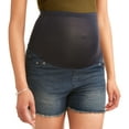 thumbnail image 7 of Oh! Mamma Maternity Women's Shorts with Frayed Hem and Full Panel (Women's & Women's Plus), 7 of 7