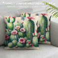 thumbnail image 3 of COMIO Hello Spring Cactus Decorative Throw Pillow Covers, Stay Awhile Cacti Green Succulents Plants Outdoor Pillowcase, Red Flower Butterfly Summer Seasonal Cushion Case Home Decor White, 3 of 5