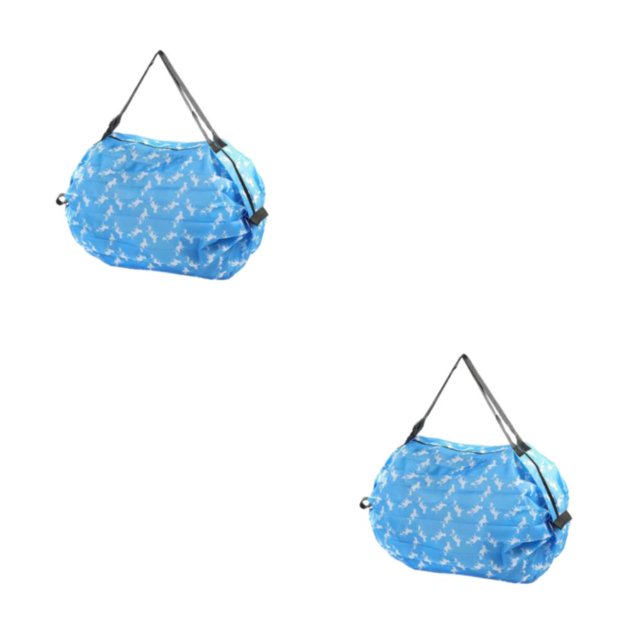 Thinsony Sacs de Rangement Pliables Peu Encombrants Articles Organisés en Déplacement Sac de Courses Réutilisable en Polyester pour Voyage Sac de Plage Sac à Main Chiot Bleu 2Set