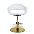 thumbnail image 2 of Salon Styling Chair MILLA White Seat Gold Base, Beauty Salon Barbershop Hair Studio Professional Furniture and Equipment, 2 of 8