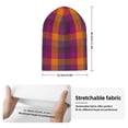 thumbnail image 2 of Lsque Purple Yellow Buffalo Plaid Pattern Knitted Beanie, Unisex Winter Hat, Knit Hat Winter Beanies Thick Fisherman Beanies Cuffed Plain Skull Caps, 2 of 6