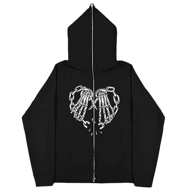 2023 Sudaderas con estampado de mariposas oscuras europeas y americanas para hombres y mujeres, sudaderas con capucha góticas para parejas, sudaderas con cremallera de gran tamaño Harajuku