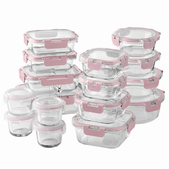 Set de recipientes para comida COOK WITH COLOR Premium, 32 unidades Vidrio borosilicato