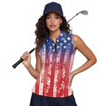 thumbnail image 6 of HUIACONG Vintage American Flag Women's Sleeveless Golf Shirts, Breathable Sleeveless Shirts Durable Quick Dry Sport Tank Top Half Zip, 6 of 7