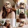 thumbnail image 7 of Fall Halloween Embroidered Baseball Cap,Vintage Bat Floral Adjustable Trucker Hat,Casual Holiday Accessory for Women Men, 7 of 7