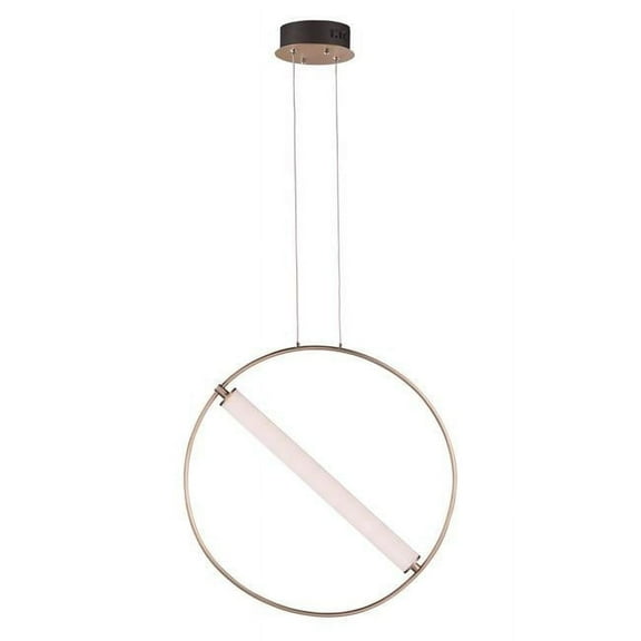 ET2 E23275-93BKSFTG 6 in. Flare LED Single Pendant Ceiling Light, Black & Soft Gold