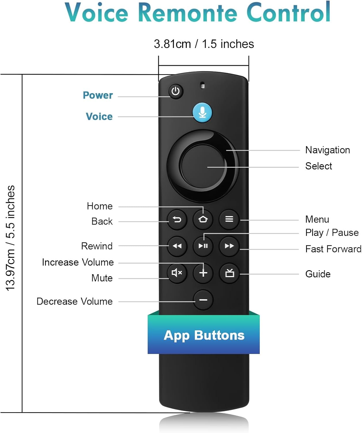 Replacement Voice Remote Control for Fire Smart TVs , Compatible with FireStick 2nd/3rd Gen/Lite/HD, TV Stick 4K 1st/2nd Gen/Max/Plus, TV Cube 1st/2nd/3rd Gen, Insignia/TCL/Pioneer Fire Smart TVs
