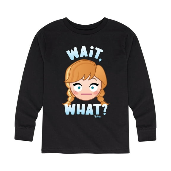 Disney Emoji - Wait What Anna - Toddler And Youth Long Sleeve Graphic T-Shirt