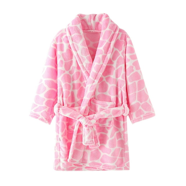 Sunnyoo Peignoir Chaud en Flanelle à Capuche pour Petites Filles, Dessin Animé Mignon, Robe de Nuit Chaude, Vêtement de Nuit