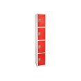 thumbnail image 1 of AdirOffice - Locker - 4 doors - 4 hooks - solid steel - red (pack of 4), 1 of 2