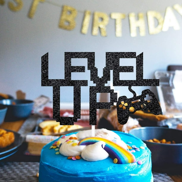 Sotpot Video Game Happy Birthday Cake Topper – Glitter Game Controller Decor For Gaming Theme Party