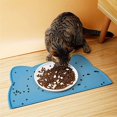 thumbnail image 5 of Cat Food Mat, Silicone Non Slip Dog Bowl Mat Waterproof Cat Feeding Mat Prevent Food Spillage and Water Mess Into the Floor Pet Food Mat (17" x 10", Lake Blue), 5 of 5
