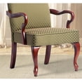 thumbnail image 4 of Maklaine Green Jacquard Fabric Solid Wood Gooseneck Arm Chair, 4 of 7